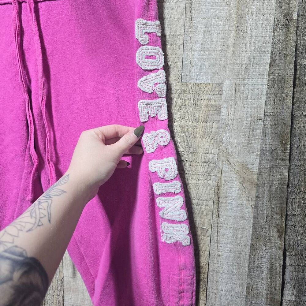 Victoria's Secret PINK University Vintage Y2K Pink Capri Cropped Sweatpants XS - Picture 2 of 5